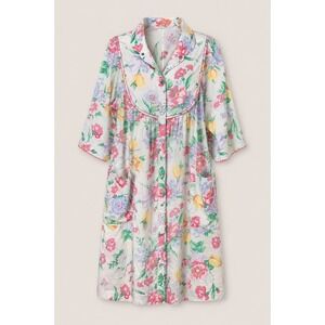 Models Coat Floral House Coat Duster Cottagecore Grandmacore Pink Cotton Blend M